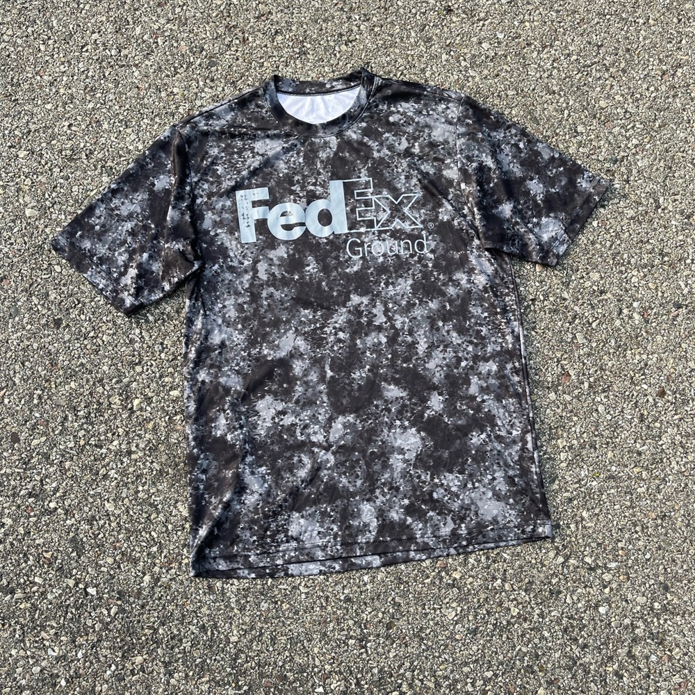 Dex Short Sleeve Logo Tee in Black and Gray Tie-Dye